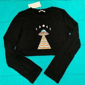 Long Sleeve Alien Crop Tee